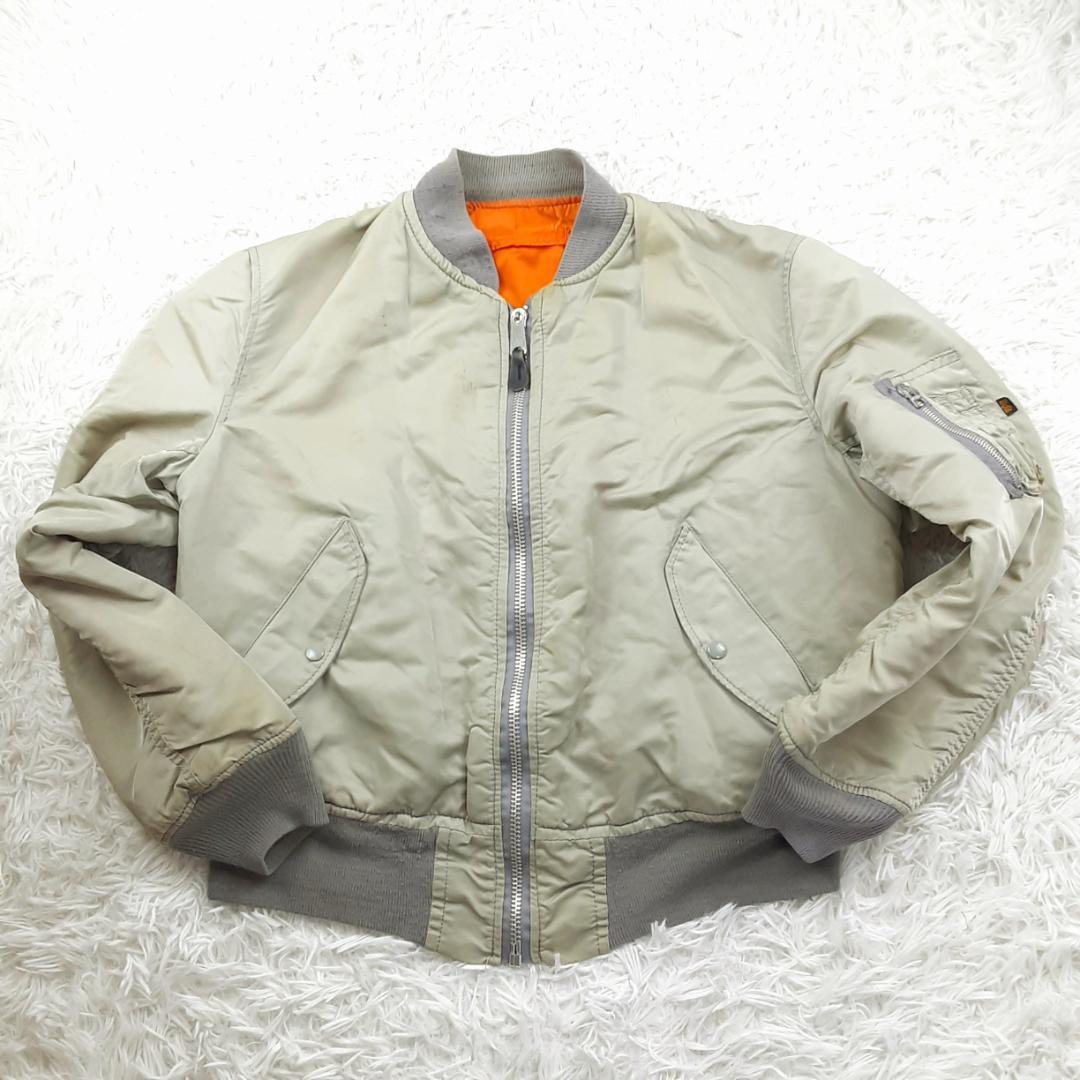 希少90s◎ALPHA アルファ MA-1 シルバー USA製 ヴィンテージ