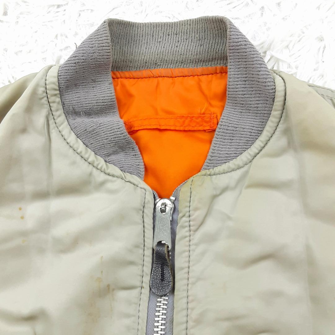 希少90s◎ALPHA アルファ MA-1 シルバー USA製 ヴィンテージ