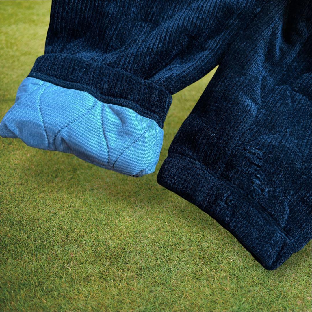 蓄熱　裏地付き　パーリーゲイツ　ジョガーパンツ　M〜L相当　黒　キルティング　4