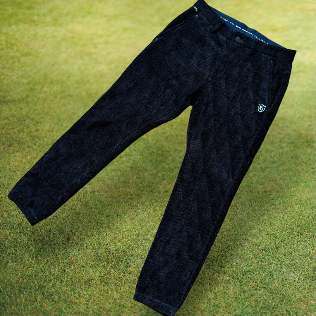 蓄熱　裏地付き　パーリーゲイツ　ジョガーパンツ　M〜L相当　黒　キルティング　4