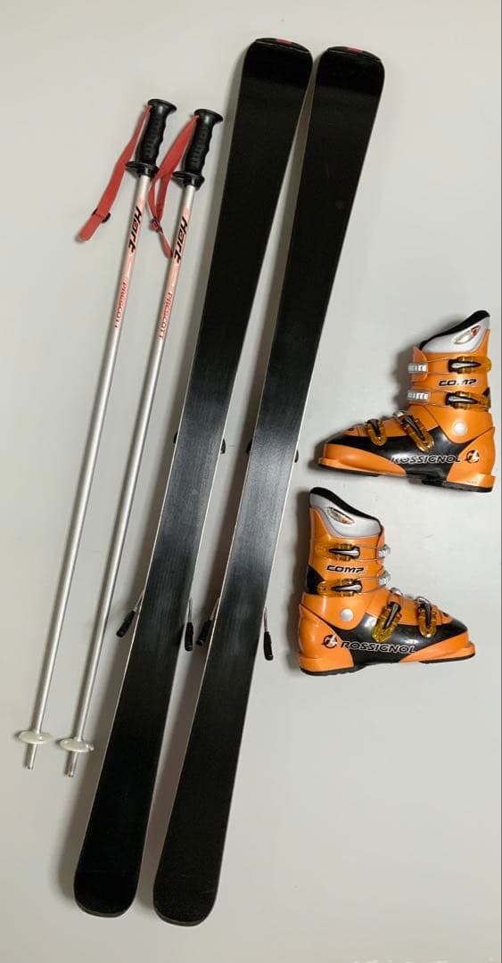 カービングスキー 4点セット　KAZAMA 板145cm／靴24-24.5cm