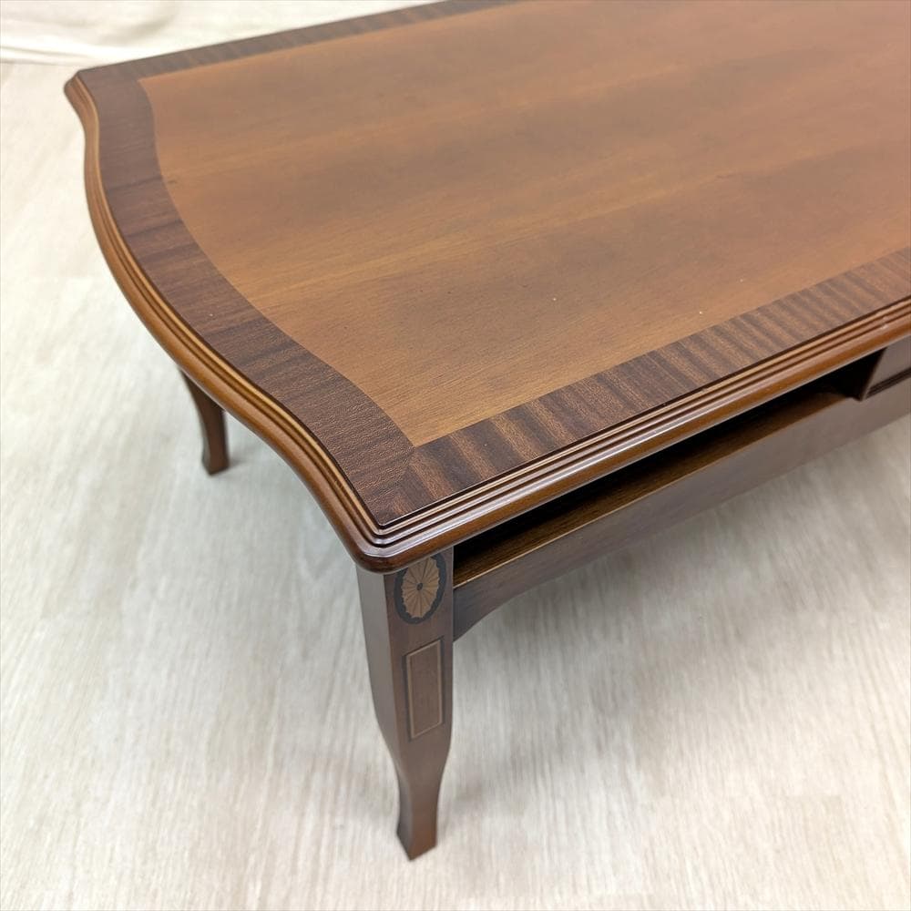 美品　東海家具　ベネチア　象嵌　センターテーブル　コーヒーテーブル　マホガニー