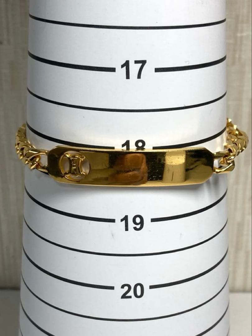 セリーヌ　マカダム　プレート　ゴールド金具　ブレスレット