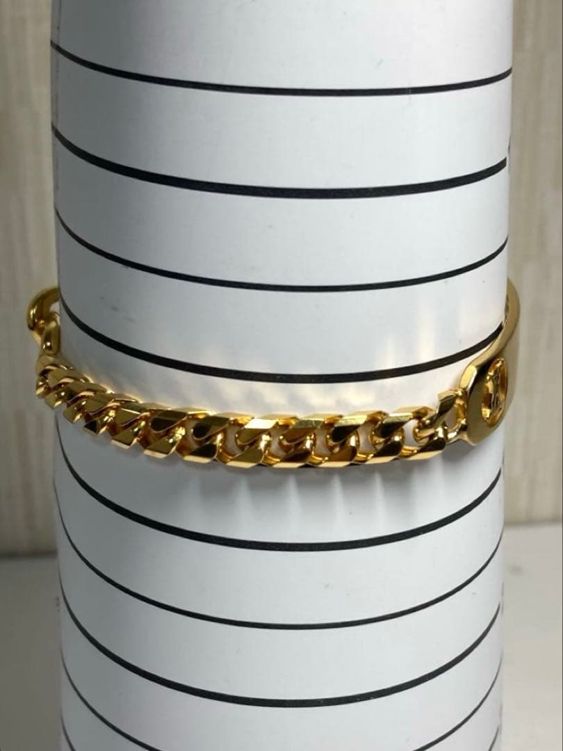 セリーヌ　マカダム　プレート　ゴールド金具　ブレスレット