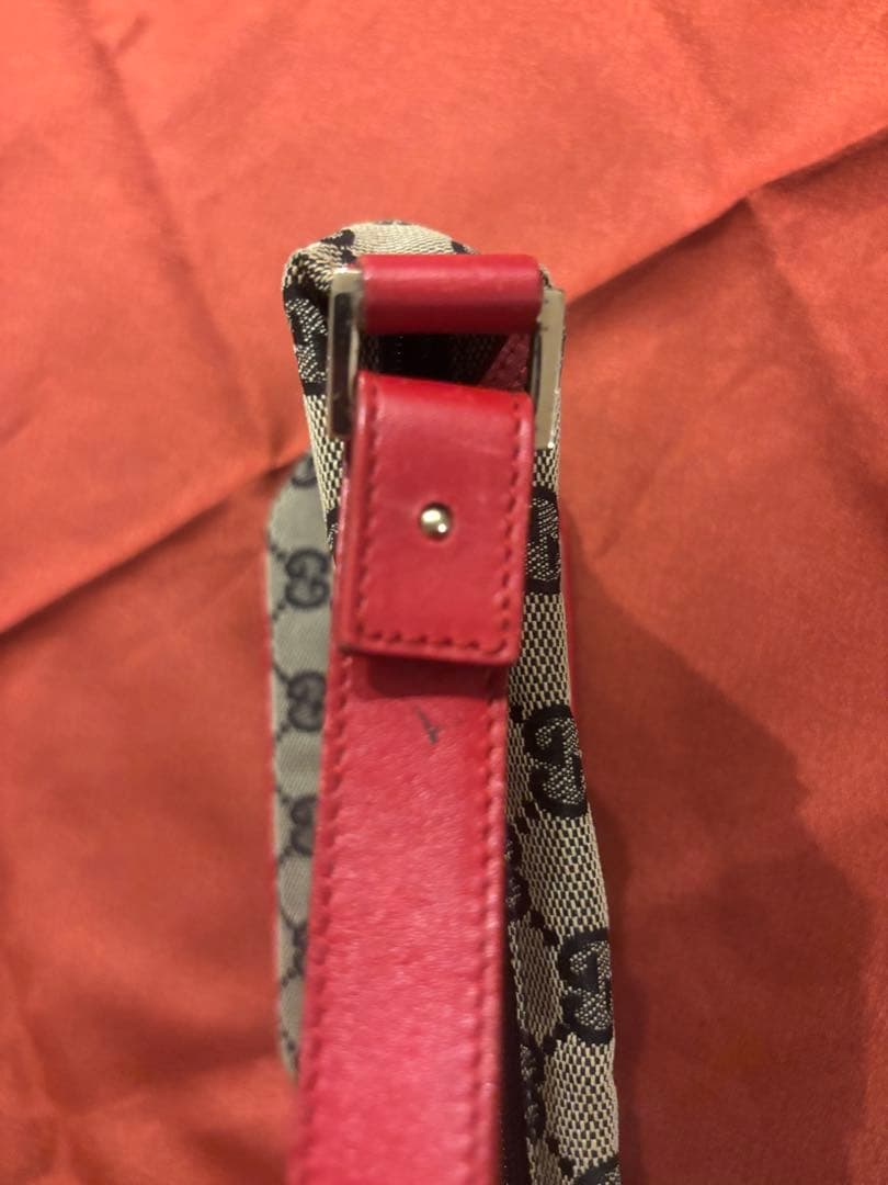 グッチ GUCCI GGキャンバス ポーチ ハンドバッグ レッド×ネイビー