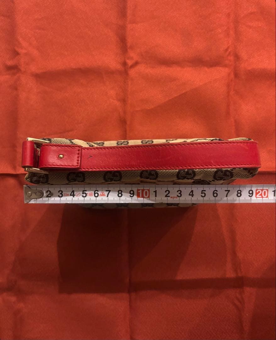 グッチ GUCCI GGキャンバス ポーチ ハンドバッグ レッド×ネイビー