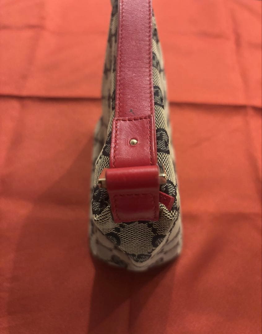 グッチ GUCCI GGキャンバス ポーチ ハンドバッグ レッド×ネイビー