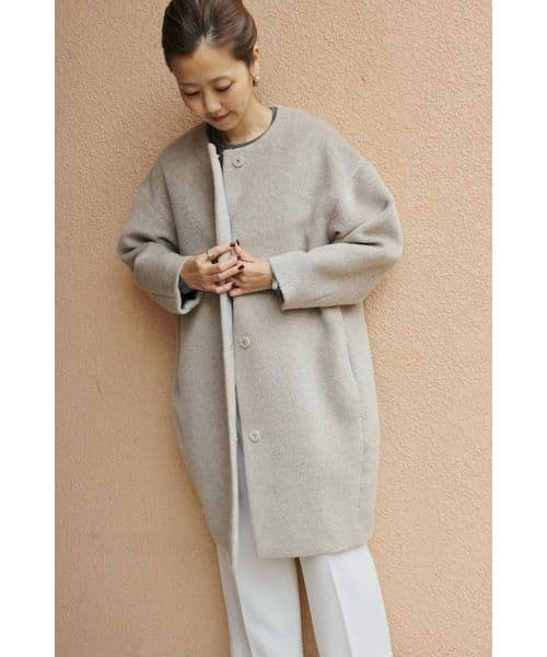 plageアルパカシャギーロングコート