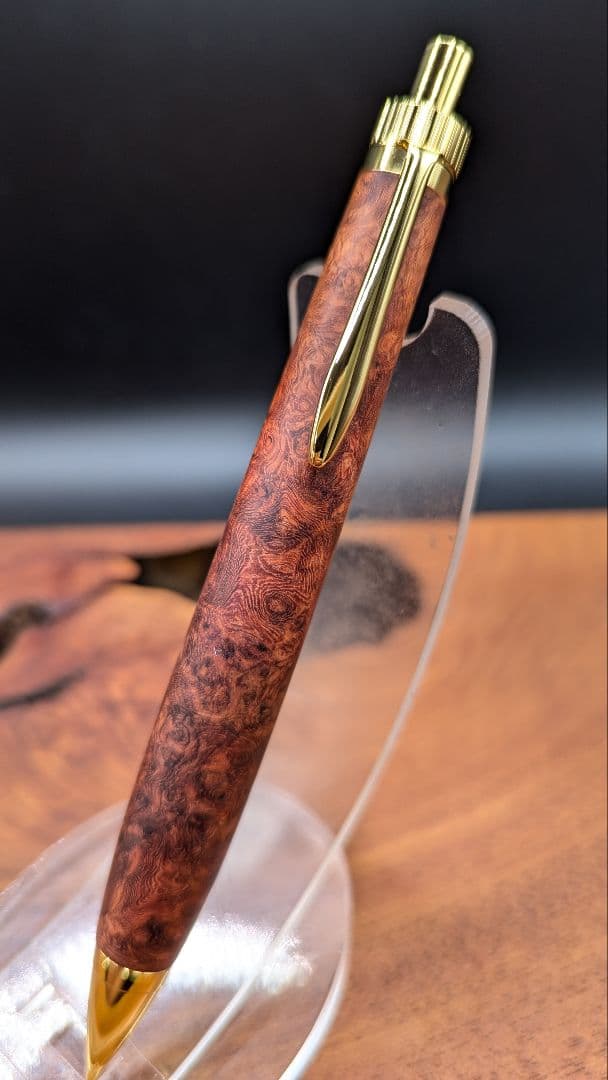 624極上　本花梨　瘤杢　木軸シャーペン　ボールペン