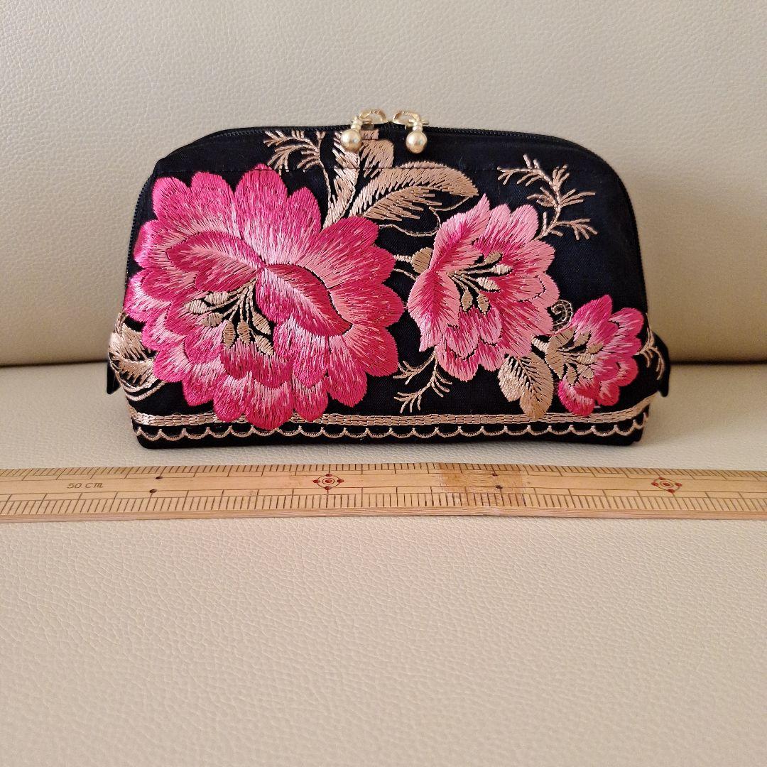 ちびくろ ハンドメイド ワイヤーポーチ お化粧ポーチ