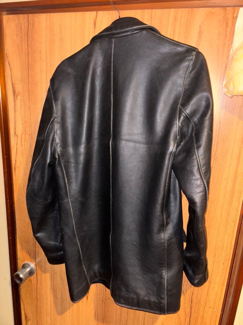 Schott ブラック ロングレザーコート サイズ38