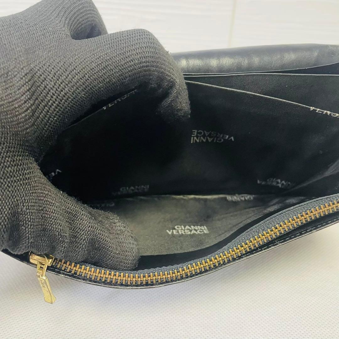 VERSACE ヴェルサーチ　クロコレザー 折り長財布　鰐　太陽ロゴ