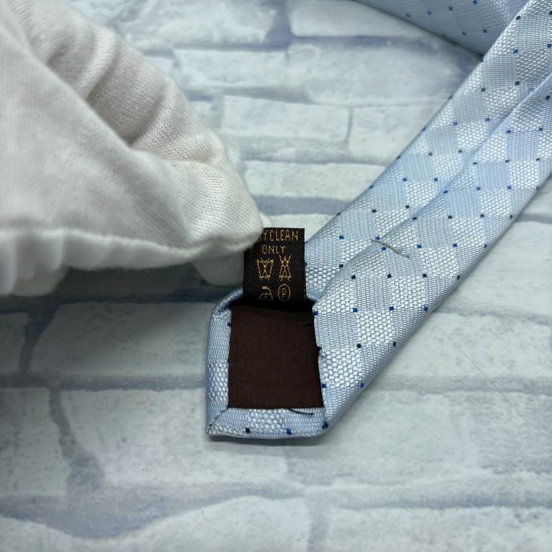 LOUIS VUITTON 水色 ダイヤモンド ネクタイ メンズ モノグラム