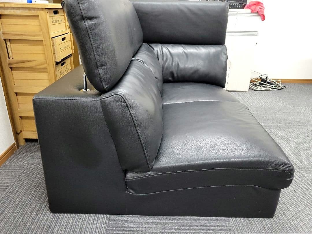 G&T L字型コーナーソファ オットマン付 ブラック