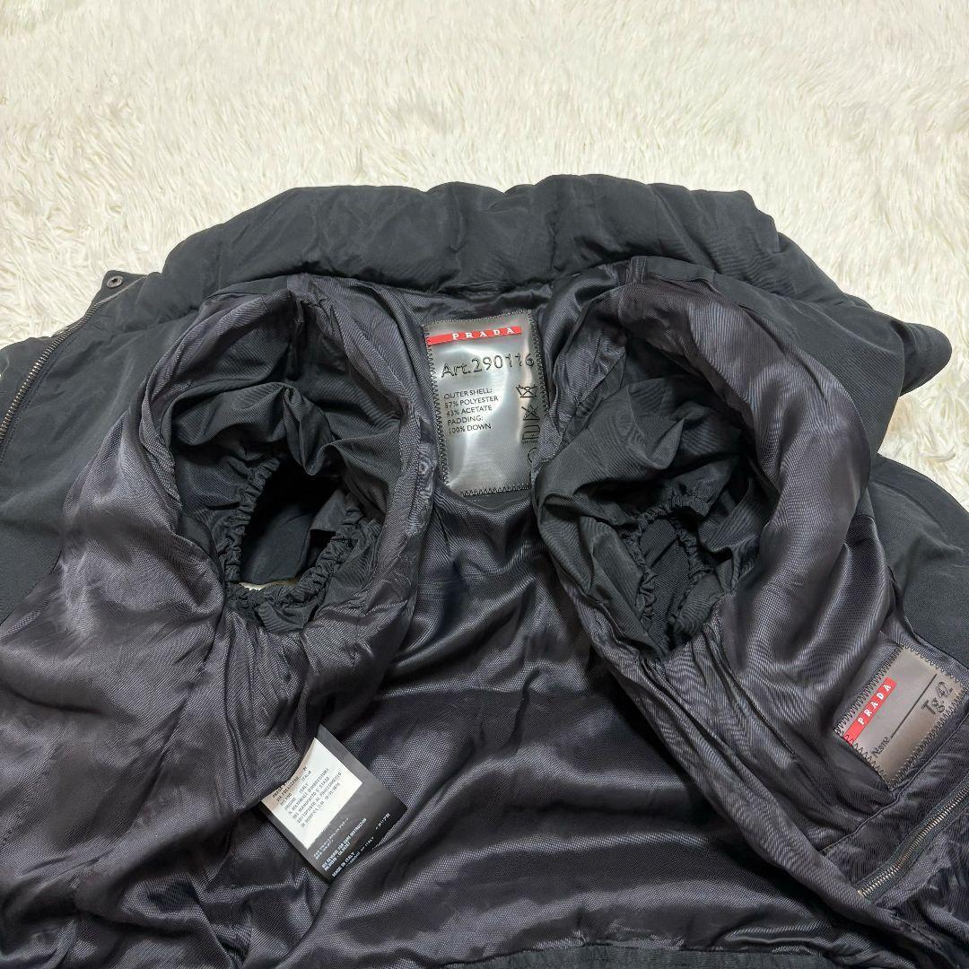 ✨美品✨ L相当 プラダ フレンチスリーブ ダウンベスト 黒 ライダース