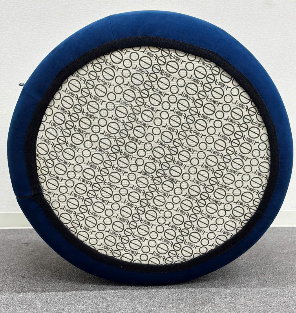 ■リーン・ロゼ■ロゼパンプキン　パフ　オットマン　ネイビー系　丸型ソファ