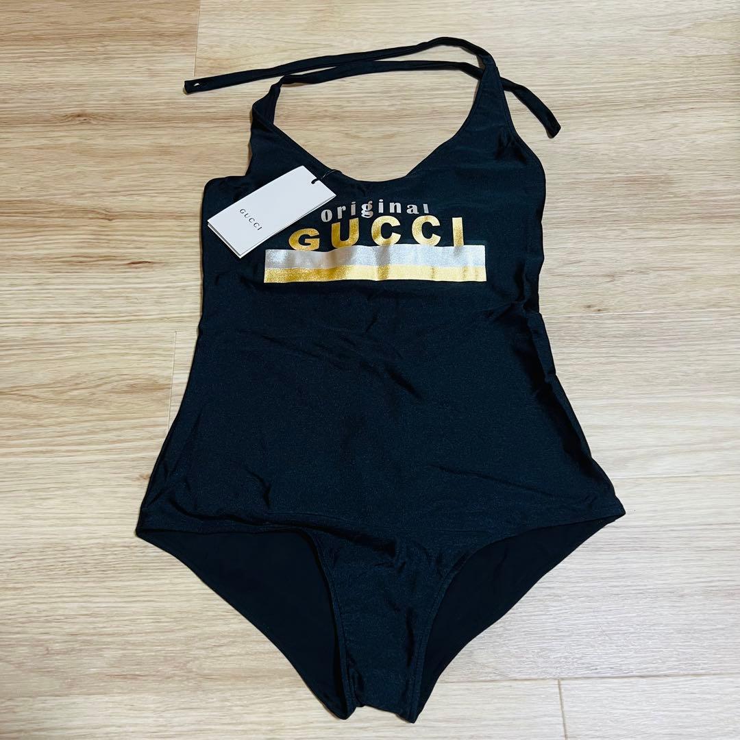【新品未使用品】GUCCI 水着 ビキニ ワンピース　デカロゴ