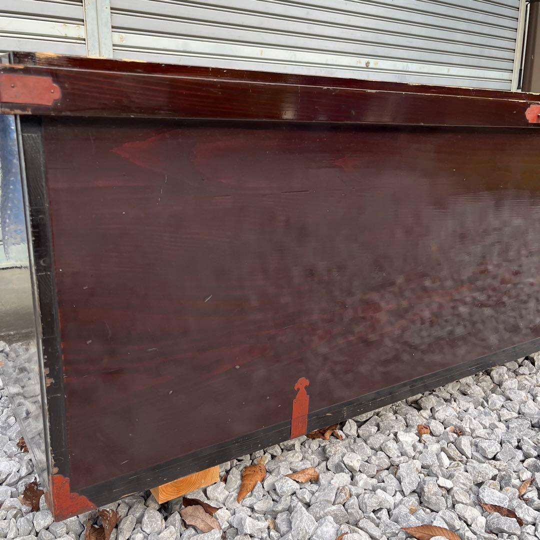 当時物 特大 朱色 長持箪笥 木製の箪笥