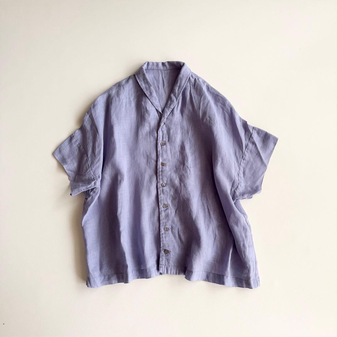 nest Robe ネストローブ リネン　パープル　半袖　シャツ　麻　開襟