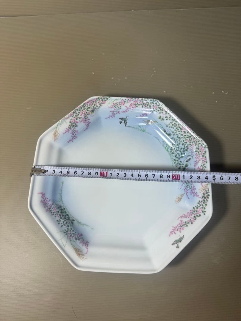 2541 深川製磁　萩花見　八角盛皿　未使用