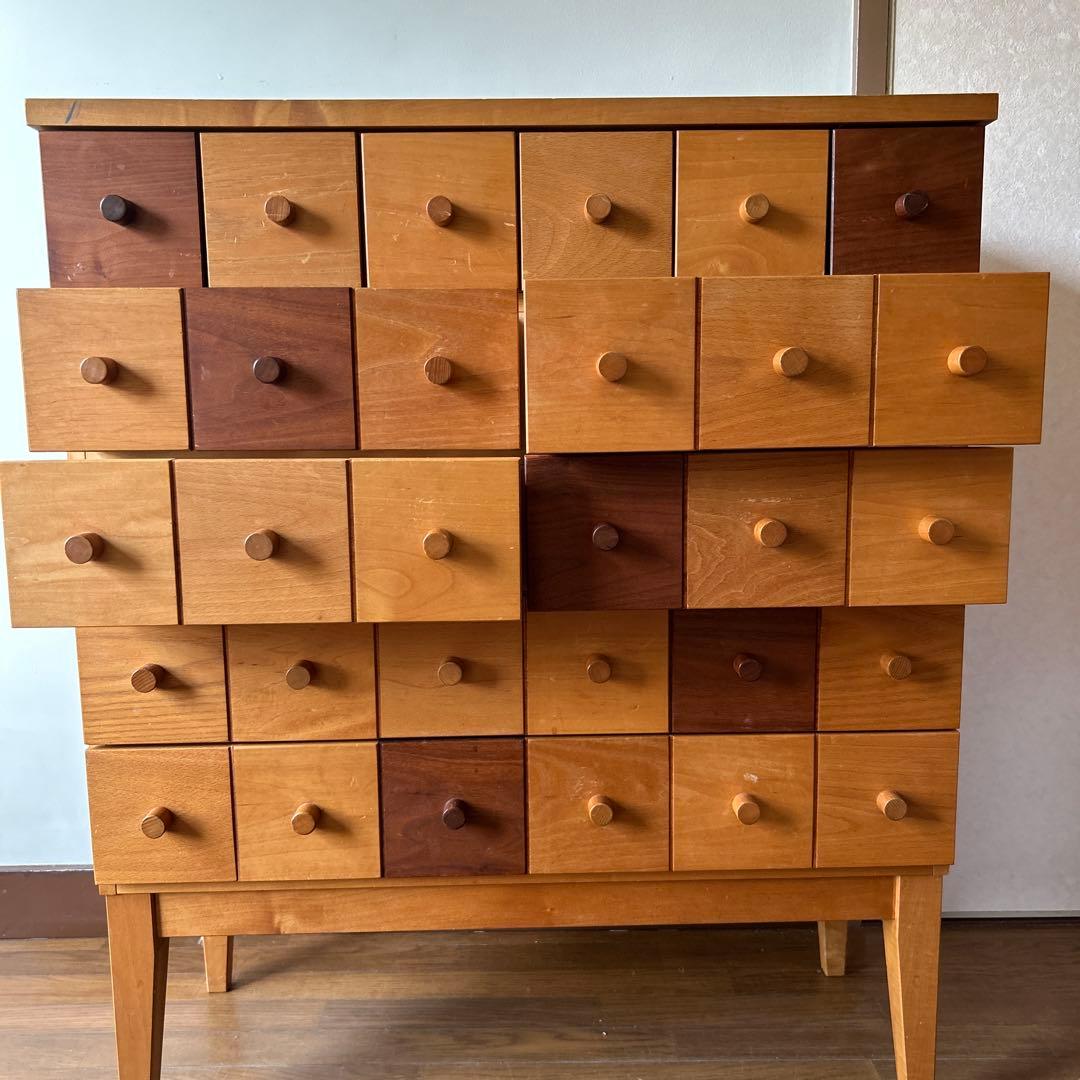 【希少】木製 多段チェスト 12杯 引き出し付き 幅75×奥行32.5×高さ90