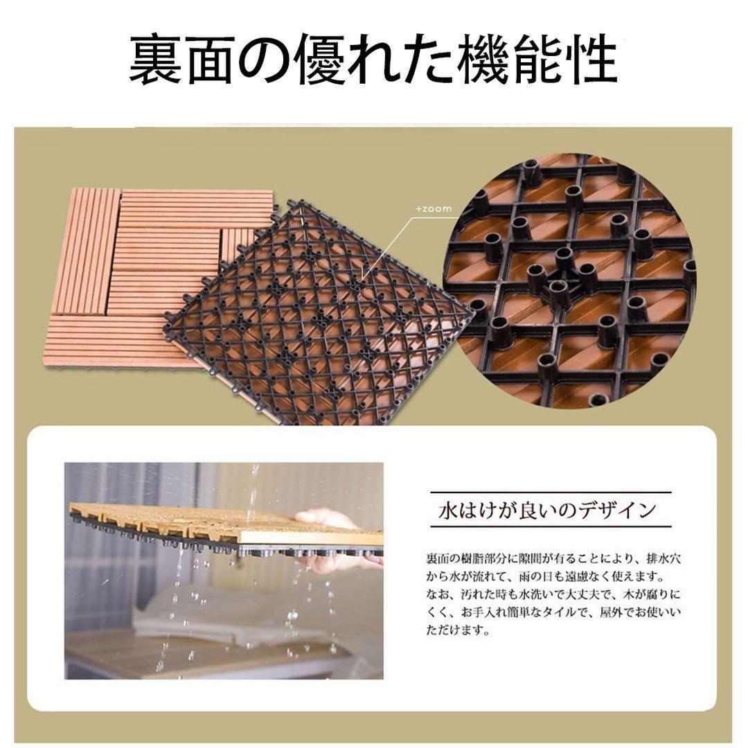 ウッドデッキ diy 樹脂 27枚 人工木 ウッドパネル ウッドタイル