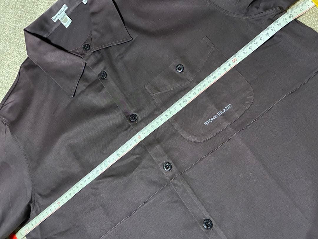 STONE  ダークブラウン長袖シャツ　 メンズXL イタリア製