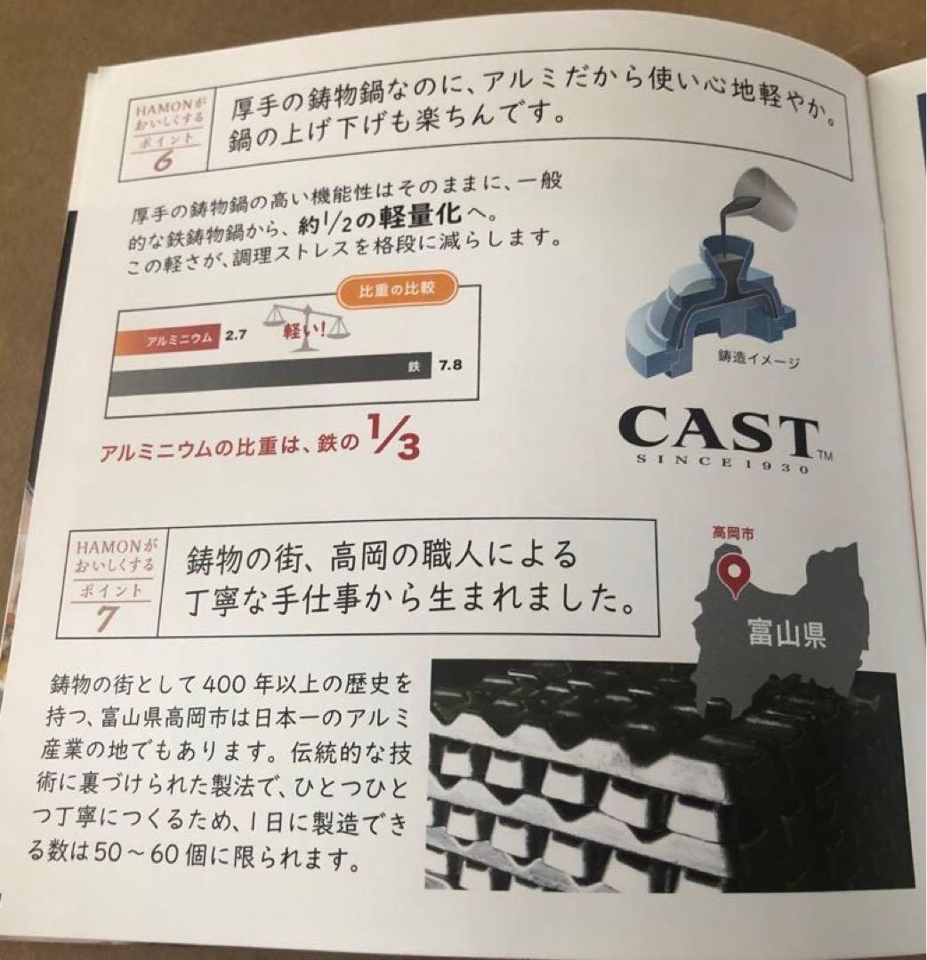 新品未使用　日本製鋳鉄両手鍋HAMON 薄桜(北陸アルミ）