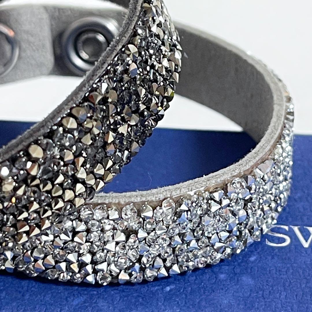 メ*7様 希少【新品】スワロフスキー ブレスレット 2点セット クリスタル レザ