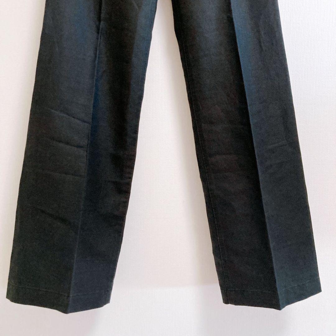 マリテフランソワ　ストレートデニムパンツ　S　黒　リネン混　薄手　384