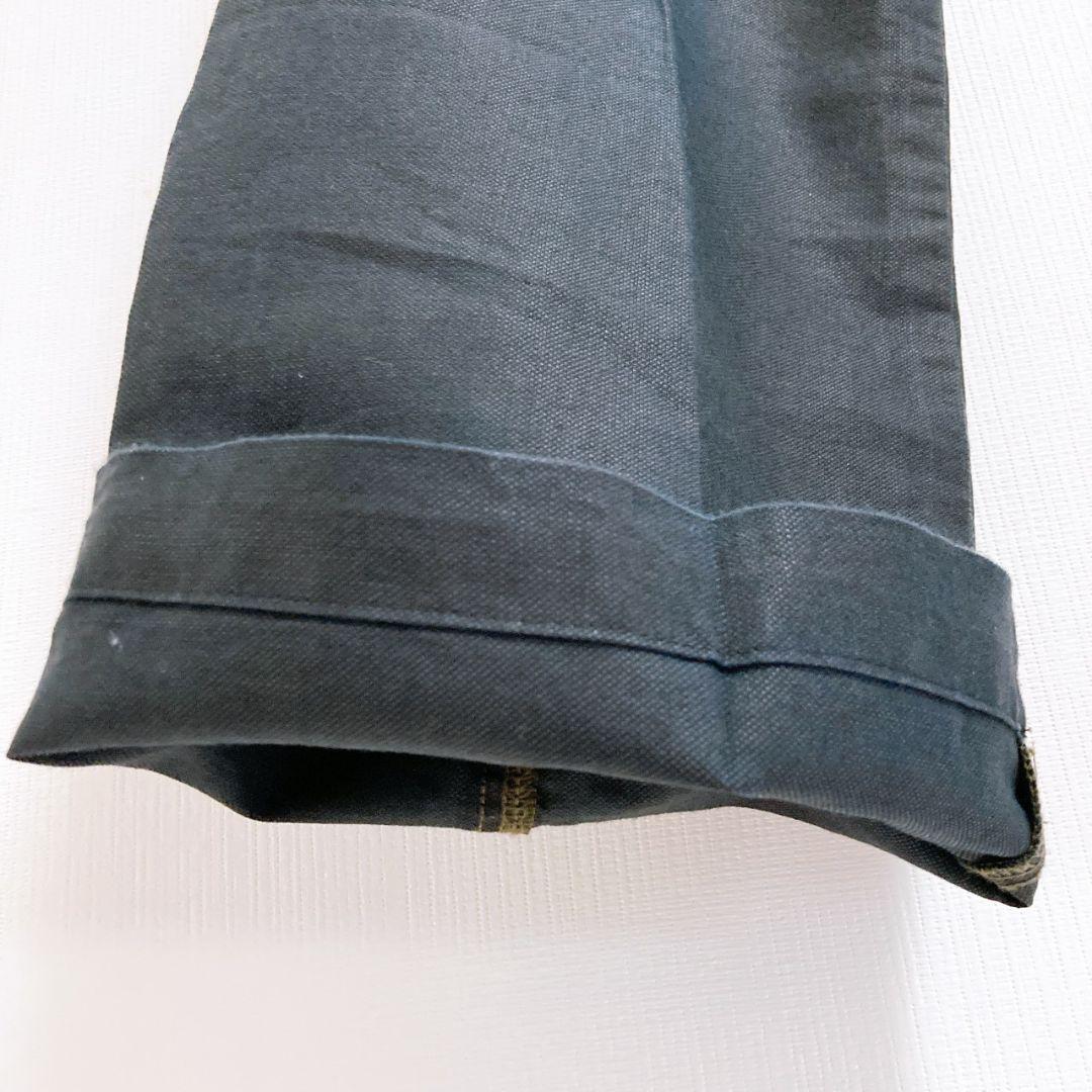 マリテフランソワ　ストレートデニムパンツ　S　黒　リネン混　薄手　384