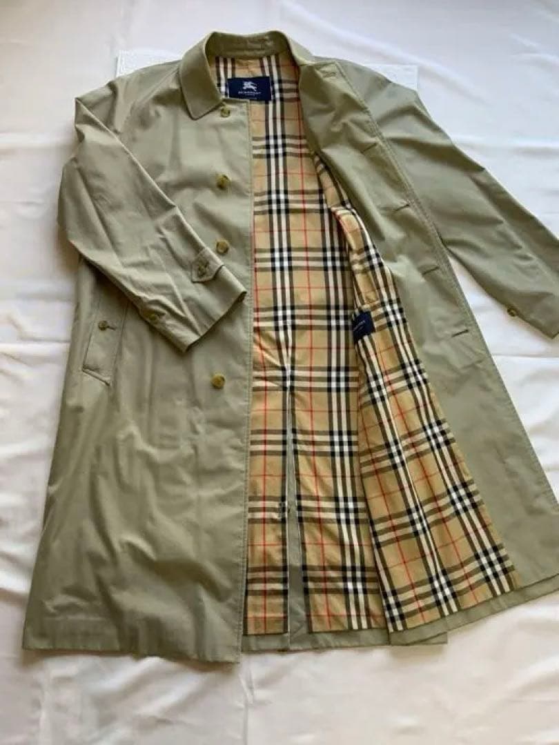 バーバリーロンドン　ステンカラーコート　ノバチェック　玉虫　XL相当