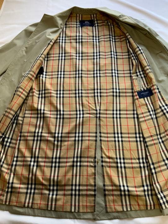 バーバリーロンドン　ステンカラーコート　ノバチェック　玉虫　XL相当