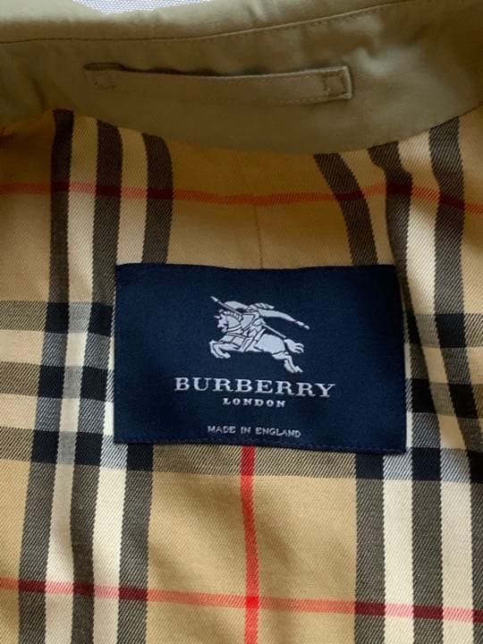 バーバリーロンドン　ステンカラーコート　ノバチェック　玉虫　XL相当