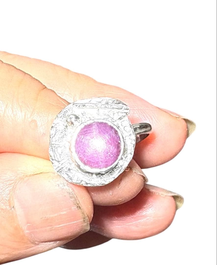 スタールビーシルバー手彫りリング