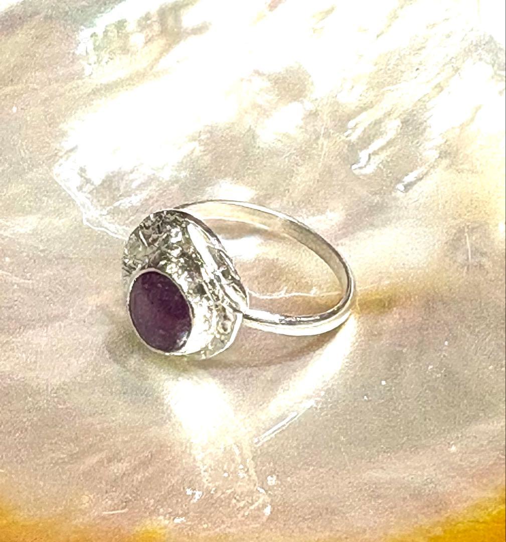 スタールビーシルバー手彫りリング