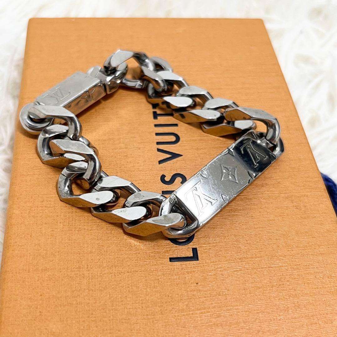 美品　ルイヴィトン　ブレスレット　シルバー　コリエチェーン　ロゴ　モノグラム
