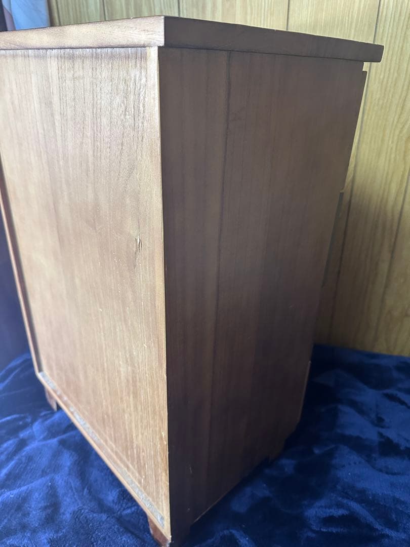 希少 多彩な色合いの木製チェスト 3段 引き出し