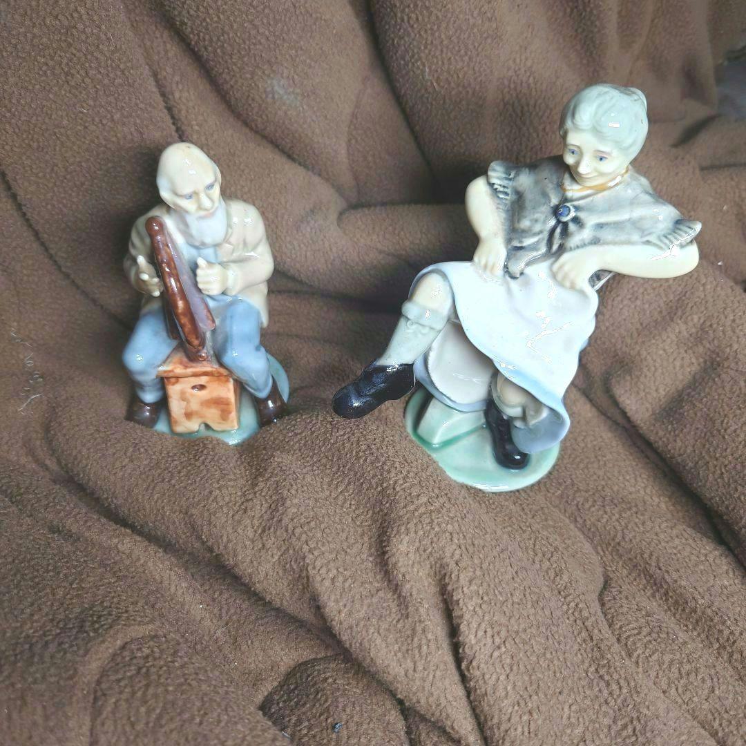 アイリッシュポーセリン★陶器人形2体セット当時物★三越取扱い品 送料無料