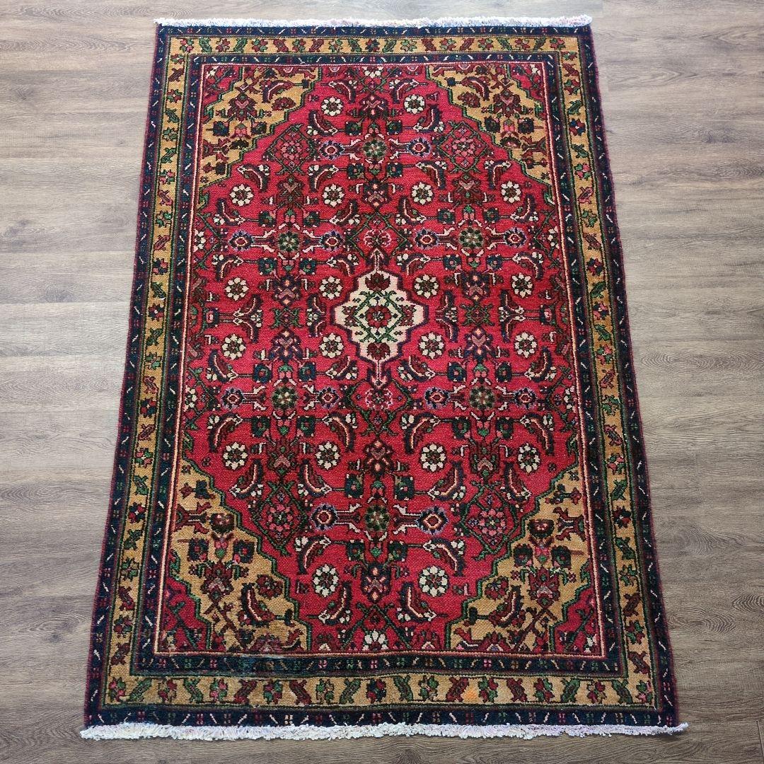 ヴィンテージラグ　ペルシャ絨毯　ハマダン　手織り絨毯　トライバルラグ