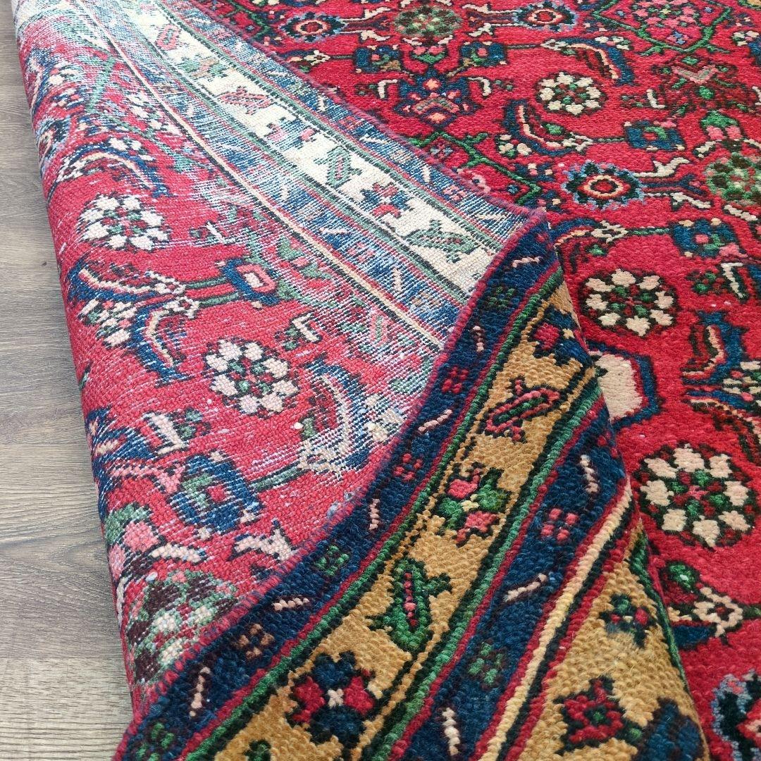 ヴィンテージラグ　ペルシャ絨毯　ハマダン　手織り絨毯　トライバルラグ