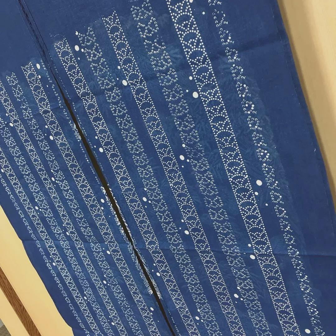 藍染 暖簾❣️本当に良い物をお探しの方❣️藍染工芸士『鈴木松男』作❣️長板藍染 ②-1