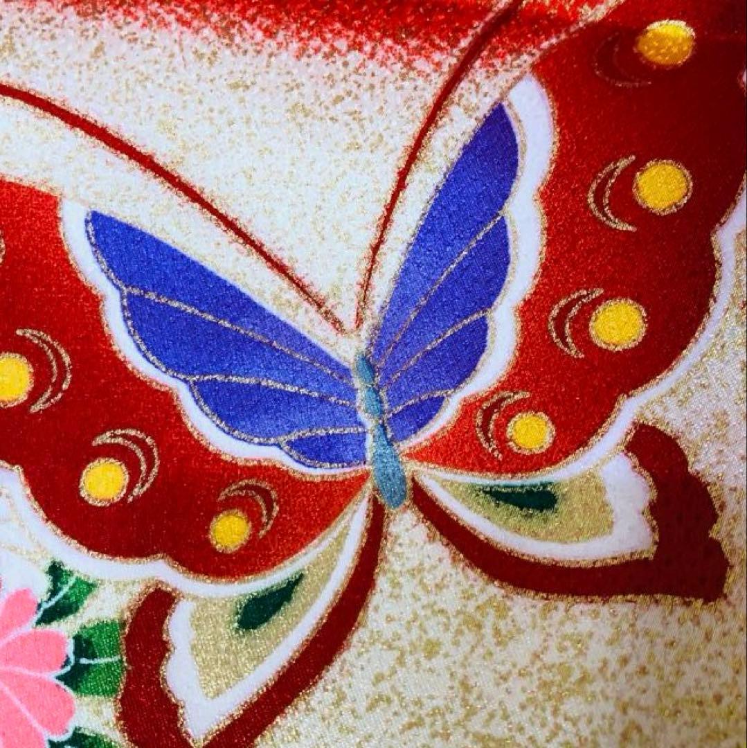 七五三七歳未使用着物‼️人気赤地暈し⭐︎手毬花々煌びやか際立つ⭐︎安心フルセット逸品