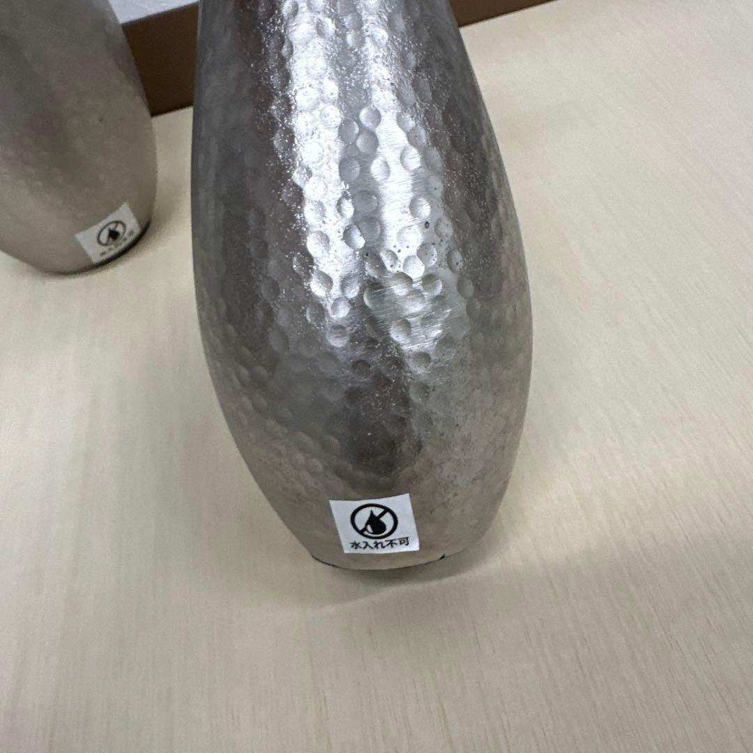 ACTUS シルバーフラワーベース大小2個セット