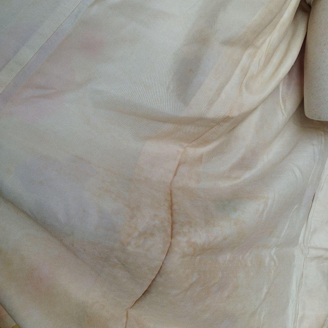 アンティークレモン色に梅の花の着物と作り帯セット