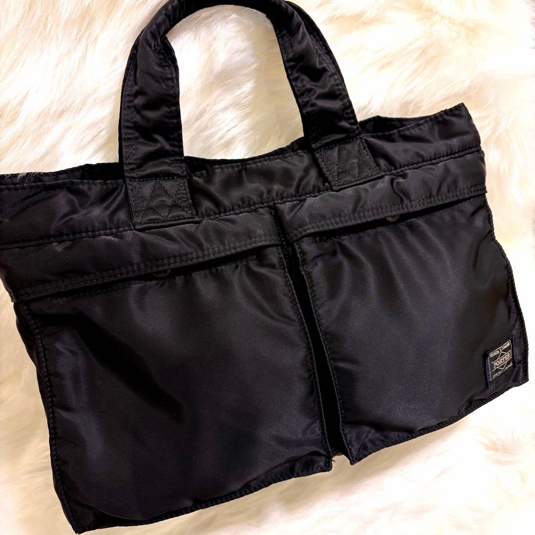 【美品】PORTER（ポーター）タンカー ミニ ハンドバッグ トートバッグ 黒