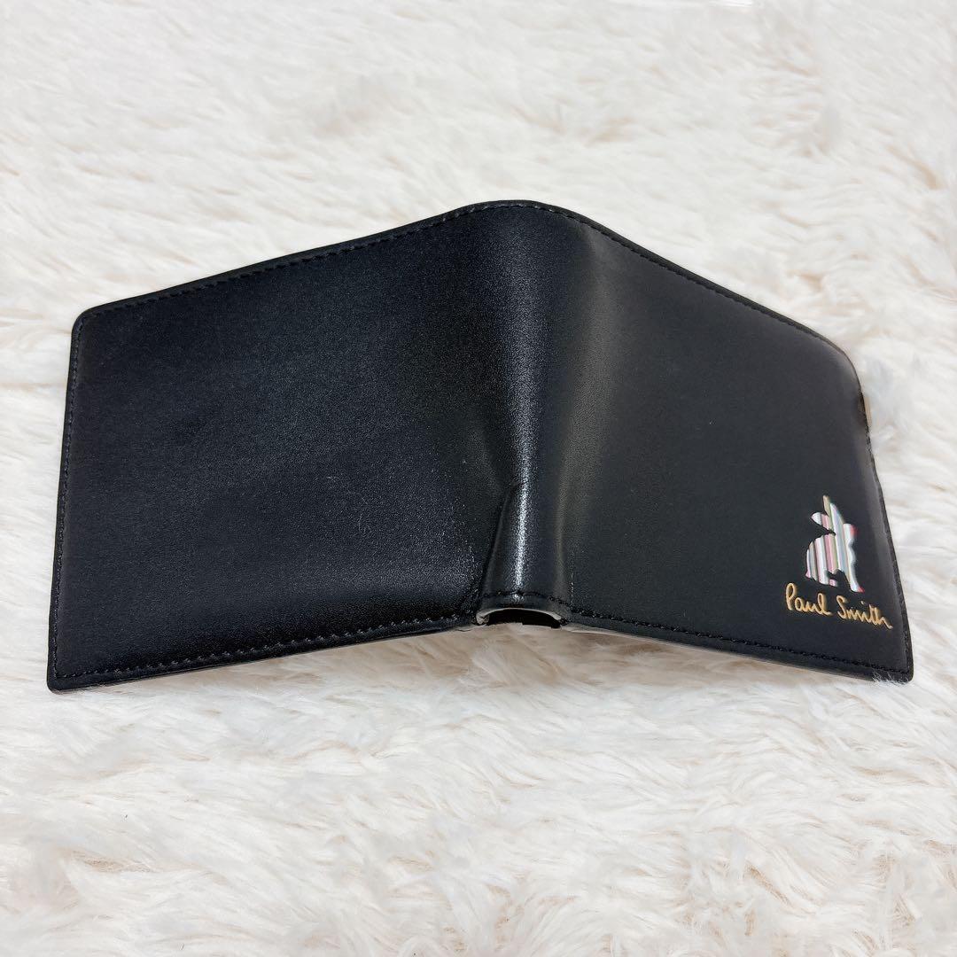 美品✨ポールスミス マーケトリーブライトストライプ ラビット 二つ折り財布
