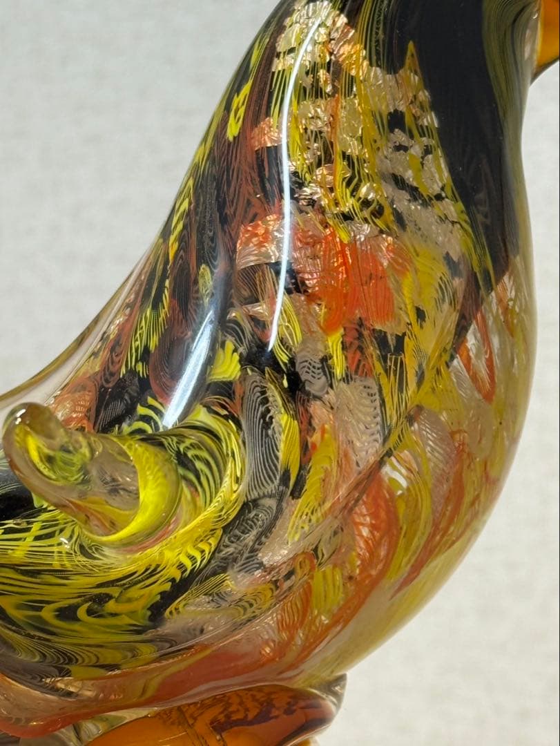 ガラス製の鳥　置物