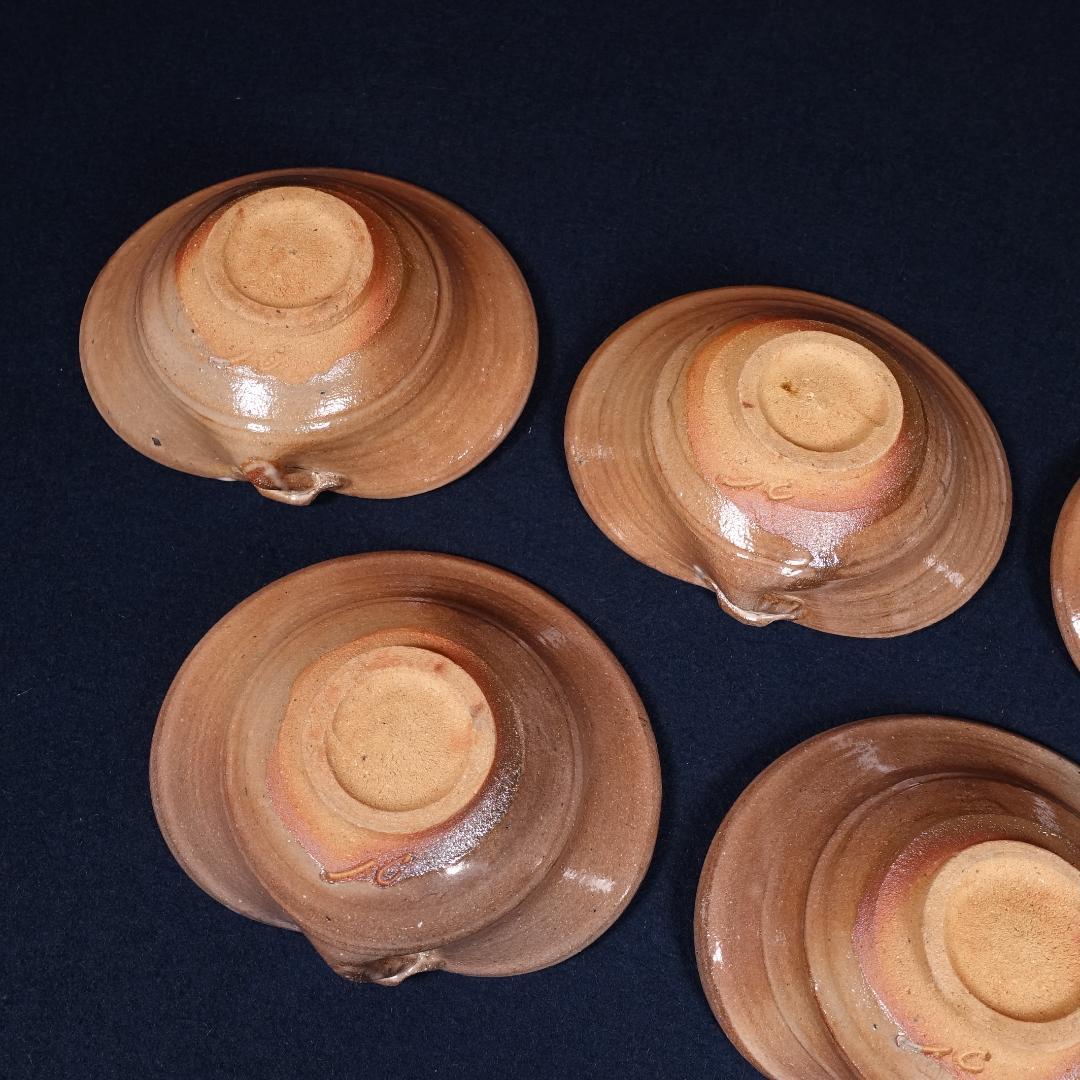 西岡小十 絵唐津蛤形 向付 5客 共箱