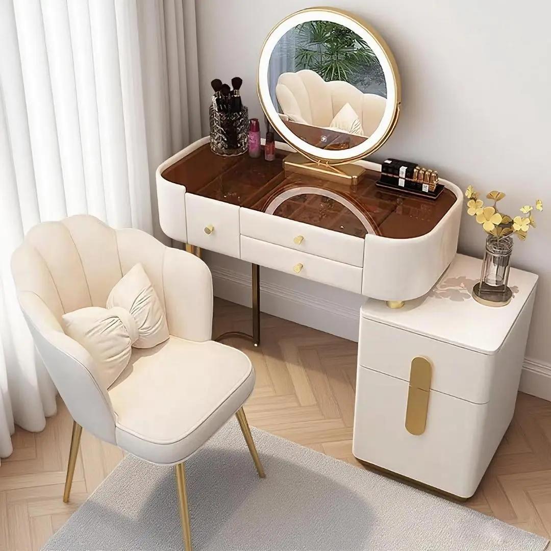 ホワイトドレッサー・鏡台 訳あり品　写真をご確認J205-100-01デスクのみ